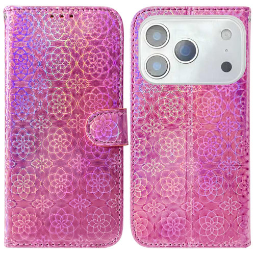 iPhone 17 Pro Max Colorful Magnetic Buckle Leather Phone Case - Pink