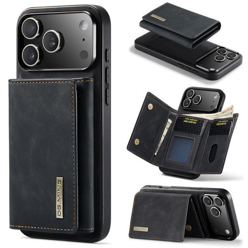 iPhone 17 Pro Max DG.MING M1 Series 3-Fold Multi Card Wallet Leather Phone Case - Black iPhone 17 Pro Max DG.MING M1 Series 3-Fold Multi Card Wallet Leather Phone Case - Black