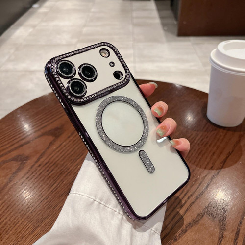 iPhone 17 Pro Max Diamond Plated MagSafe TPU Phone Case - Purple