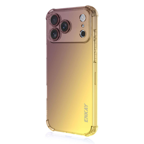 iPhone 17 Pro Max ENKAY Hat-Prince Gradient Airbag TPU Phone Case - Purple Gold
