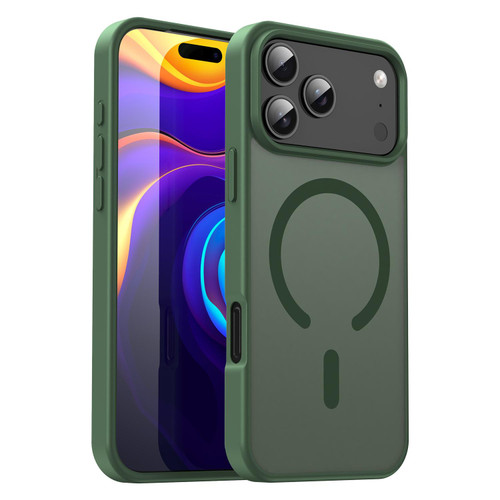 iPhone 17 Pro Max Fanying Series PC Hybrid TPU Translucent Frosted MagSafe Phone Case - Olive Green