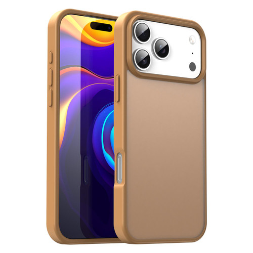 iPhone 17 Pro Max Fanying Series PC Hybrid TPU Translucent Frosted Phone Case - Desert Gold