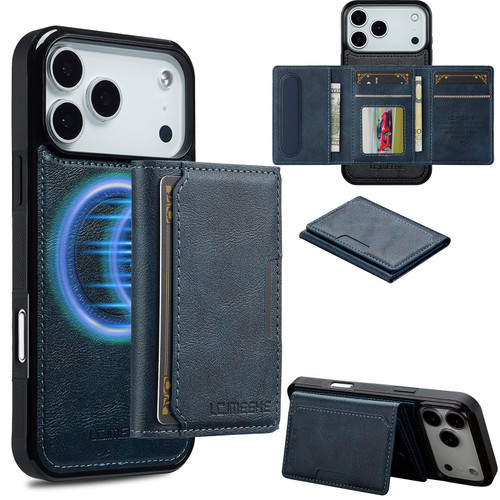 iPhone 17 Pro Max LC.IMEEKE L5 Series Detachable RFID Card Bag Magsafe Phone Case - Blue