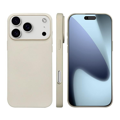 Custodia In Silicone TPU Antiurto Per IPhone 17 Pro Max 6,9", Colori Vivaci E Foro Per Charms, Bianco Antico