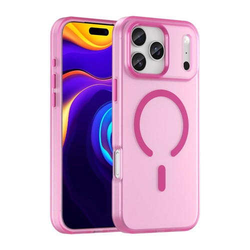 iPhone 17 Pro Max MagSafe Frosted Translucent TPU + PC Full Coverage Phone Case - Pink