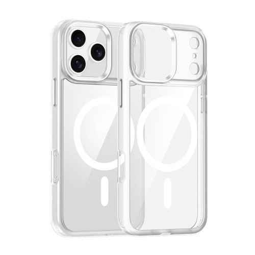 iPhone 17 Pro Max Metal Eyes Lens Ring MagSafe Anti-drop Phone Case - Transparent