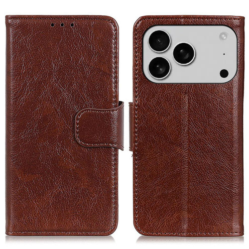 iPhone 17 Pro Max Nappa Texture Leather Case - Brown iPhone 17 Pro Max Nappa Texture Leather Case - Brown
