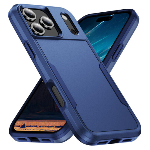 iPhone 17 Pro Max Pioneer Armor Heavy Duty PC + TPU Phone Case - Blue iPhone 17 Pro Max Pioneer Armor Heavy Duty PC + TPU Phone Case - Blue
