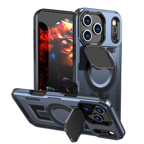 iPhone 17 Pro Max Shield Frame Holder MagSafe Phone Case - Blue