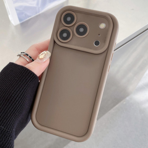 iPhone 17 Pro Max Shockproof Frame Frosted Precise Hole TPU Phone Case - Coffee iPhone 17 Pro Max Shockproof Frame Frosted Precise Hole TPU Phone Case - Coffee
