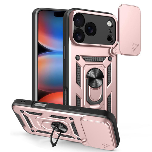 iPhone 17 Pro Max Sliding Camera Cover Design TPU+PC Phone Case - Rose Gold