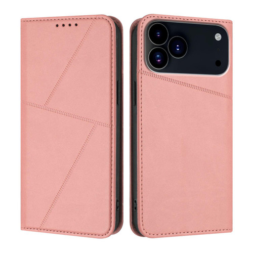 iPhone 17 Pro Max Strong Magnetic Frosted Flip Leather Phone Case - Pink