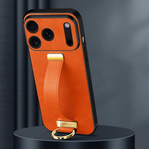 iPhone 17 Pro Max SULADA Tide Cool Series PC Hybrid Leather Texture Skin Feel Phone Case - Orange iPhone 17 Pro Max SULADA Tide Cool Series PC Hybrid Leather Texture Skin Feel Phone Case - Orange