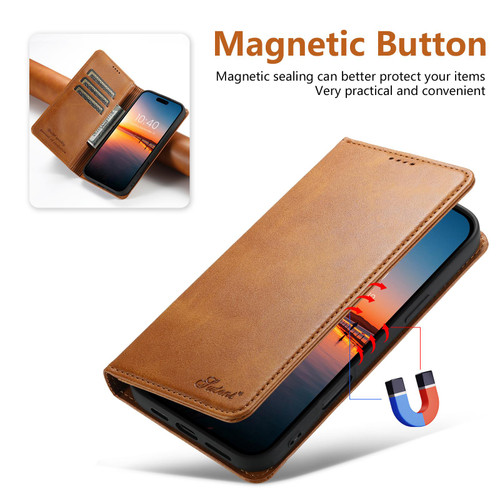 iPhone 17 Pro Max Suteni Calf Texture Horizontal Flip Leather