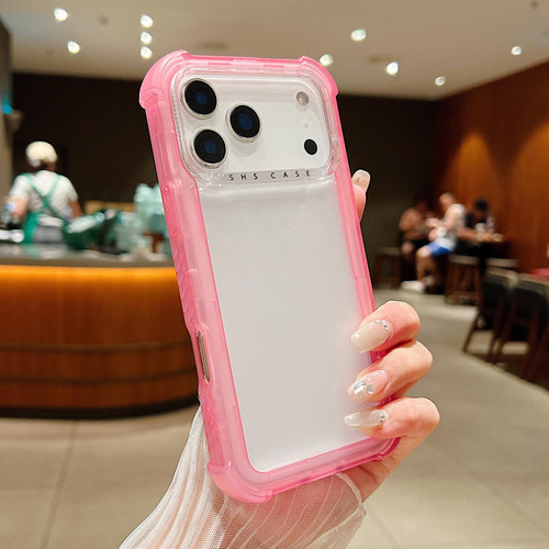 iPhone 17 Pro Max Transparent Matte TPU Hybrid PC 3-in-1 Phone Case - Pink