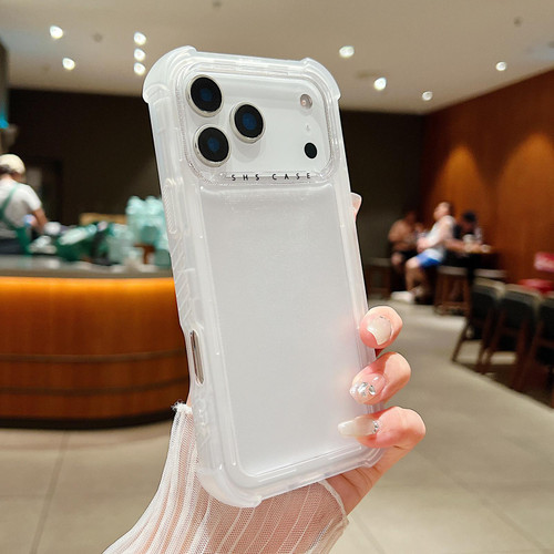 iPhone 17 Pro Max Transparent Matte TPU Hybrid PC 3-in-1 Phone Case - White