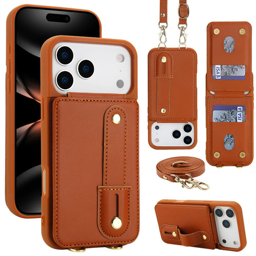 iPhone 17 Pro Max Wristband Vertical Flip Wallet Back Cover Phone