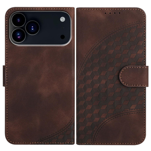 iPhone 17 Pro Max YX0060 Elephant Head Embossed Phone Leather Case with Lanyard - Coffee iPhone 17 Pro Max YX0060 Elephant Head Embossed Phone Leather Case with Lanyard - Coffee
