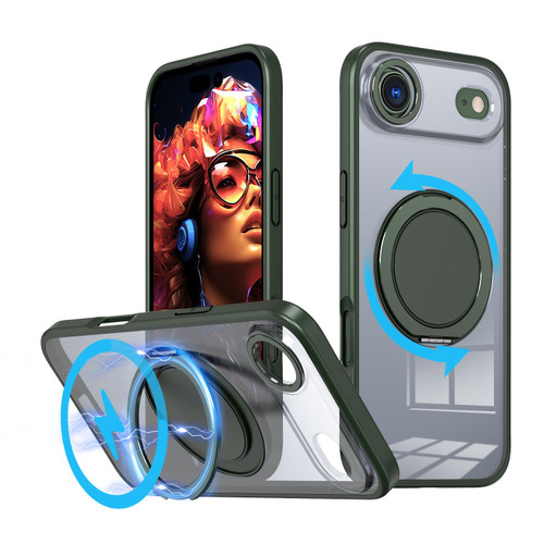 iPhone Air 360-degree Rotating MagSafe Magnetic Holder Phone Case - Green