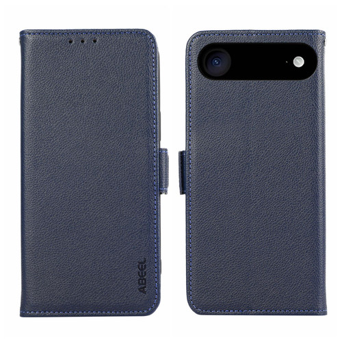 iPhone Air ABEEL Side-Magnetic Litchi Pattern Leather RFID Phone Case - Blue