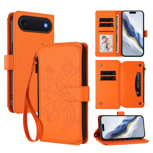 iPhone 17 Pro Max Butterfly Love Flower Multi-card Zipper Wallet