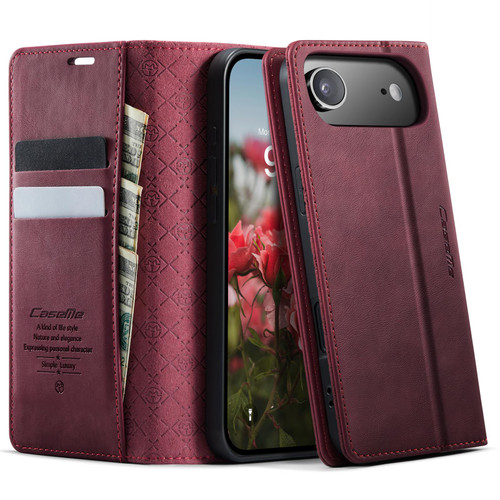 iPhone Air CaseMe 033 Calf Leather Lining Microfibre RFID Blocking Phone Case - Red