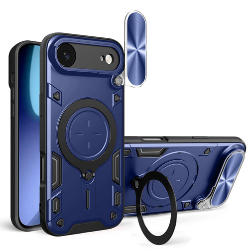 iPhone Air CD Texture Sliding Camshield Magnetic Holder Phone Case - Blue