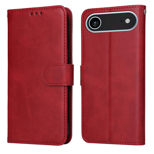iPhone Air Classic Calf Texture Flip Leather Phone Case - Red