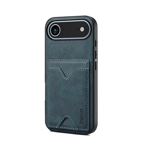 iPhone Air Denior D06 PU Back Cover Card Slot Holder Phone Case - Blue