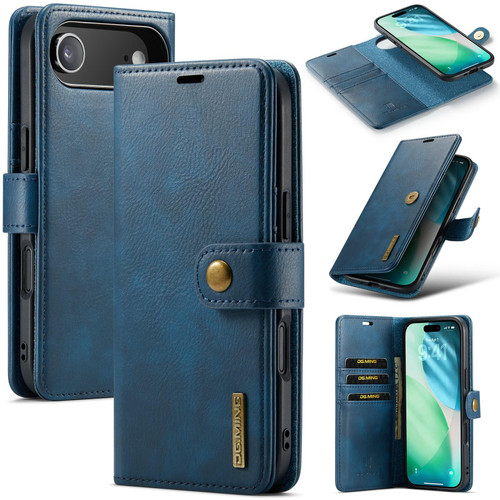 iPhone Air DG.MING Crazy Horse Texture Detachable Magnetic Leather Phone Case - Blue