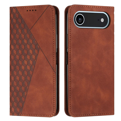 iPhone Air Diamond Splicing Skin Feel Magnetic Leather Phone Case - Brown