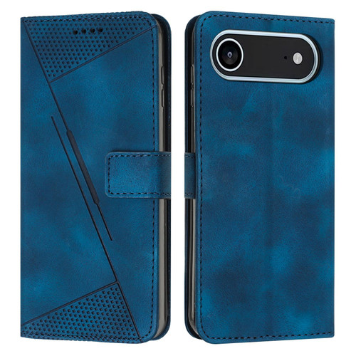 iPhone Air Dream Triangle Leather Phone Case with Lanyard - Blue