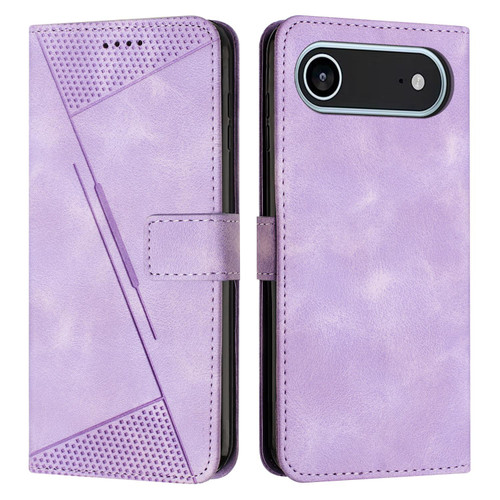 iPhone Air Dream Triangle Leather Phone Case with Lanyard - Purple