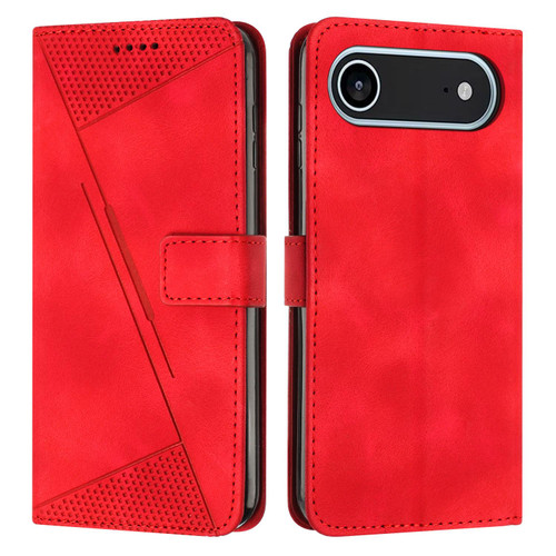 iPhone Air Dream Triangle Leather Phone Case with Lanyard - Red