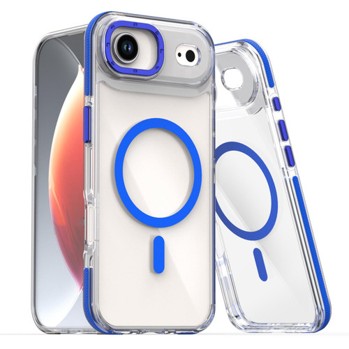 iPhone Air Dual-Color Clear Acrylic Hybrid TPU MagSafe Phone Case - Blue