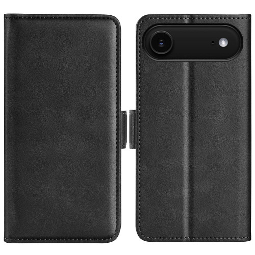 iPhone Air Dual-side Magnetic Buckle Horizontal Flip Leather Phone Case - Black