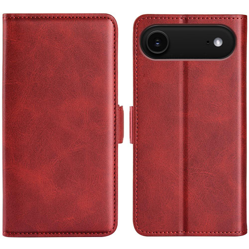 iPhone Air Dual-side Magnetic Buckle Horizontal Flip Leather Phone Case - Red