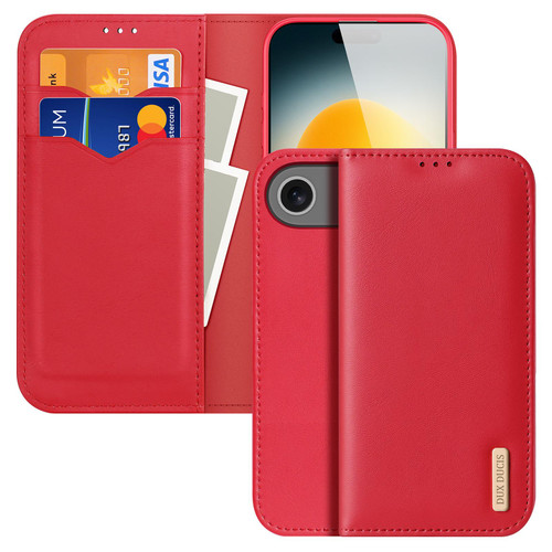 iPhone Air DUX DUCIS Hivo Series Cowhide + PU + TPU Flip Phone Case - Red