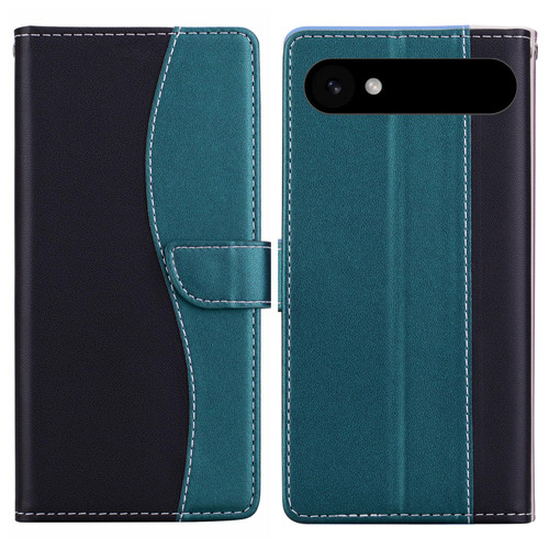 iPhone Air Embossed Two-Color Leather Phone Case - Black Green