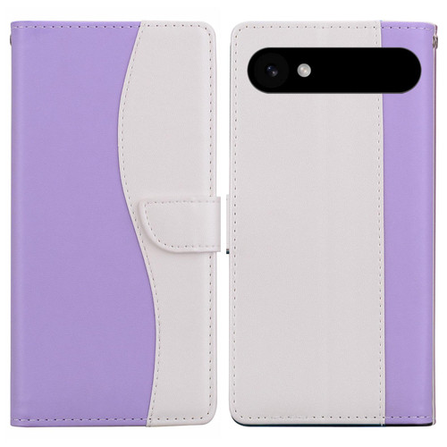 iPhone Air Embossed Two-Color Leather Phone Case - Purple White