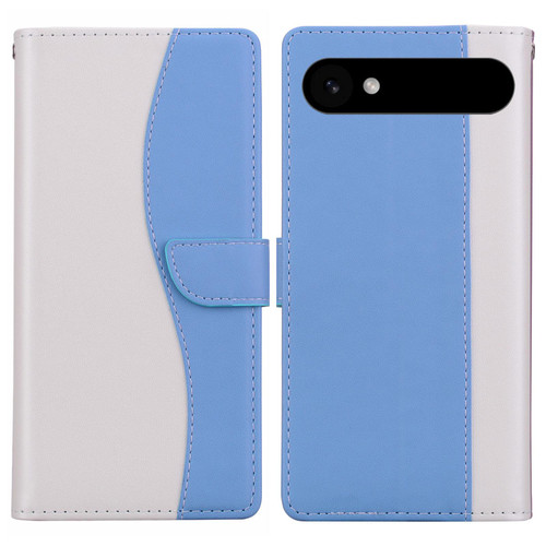iPhone Air Embossed Two-Color Leather Phone Case - White Blue