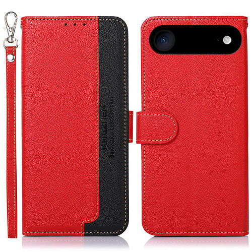 iPhone Air KHAZNEH Litchi Texture Leather RFID Phone Case - Red