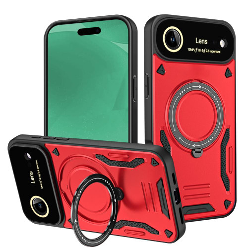 iPhone Air Large Window MagSafe Holder Phone Case - Red