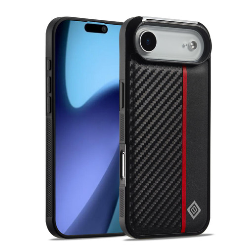 iPhone Air LC.IMEEKE 3 in 1 Carbon Fiber Texture Shockproof Phone Case - Black