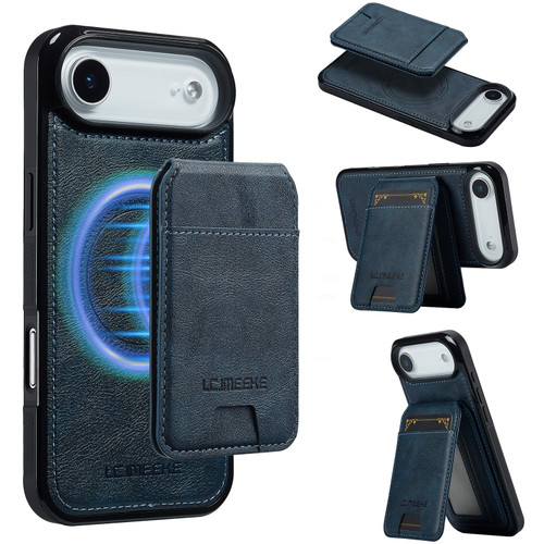 iPhone Air LC.IMEEKE L3 Series Detachable RFID Card Bag Magsafe Phone Case - Blue