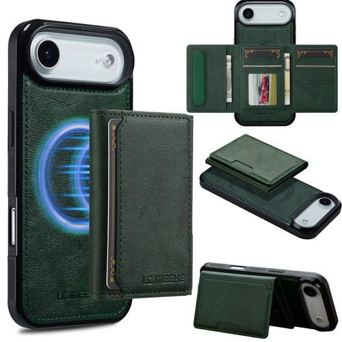 iPhone Air LC.IMEEKE L5 Series Detachable RFID Card Bag Magsafe Phone Case - Green