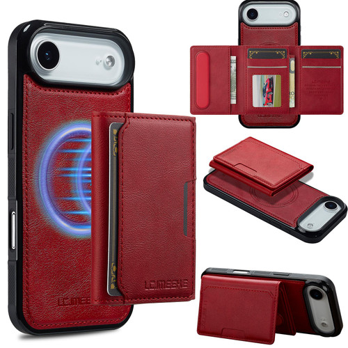 iPhone 17 Air LC.IMEEKE L5 Series Detachable RFID Card shoulder bag Magsafe Phone Case - Red iPhone 17 Air LC.IMEEKE L5 Series Detachable RFID Card shoulder bag Magsafe Phone Case - Red