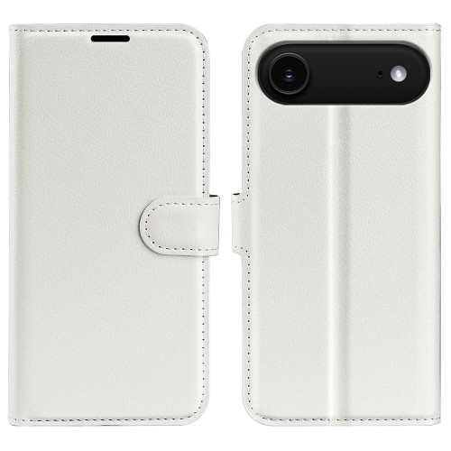 iPhone Air Litchi Texture Horizontal Flip Leather Phone Case with Holder - White