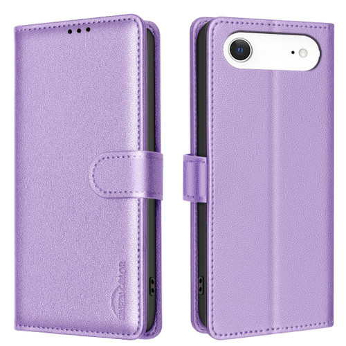 iPhone Air Litchi Texture RFID Anti-theft Leather Phone Case - Purple
