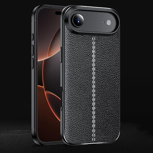 iPhone Air Litchi Texture Shockproof TPU Phone Case - Black iPhone Air Litchi Texture Shockproof TPU Phone Case - Black